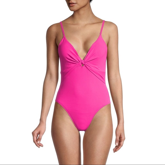 Robin Piccone Other - ROBIN PICCONE Fuschia Pink Olivia Knot-Front One-Piece Swimsuit 14